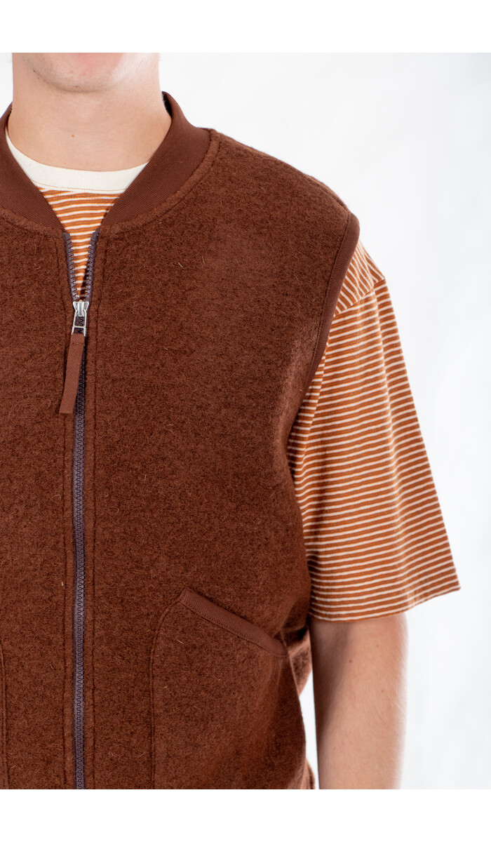 Universal Works Universal Works Gilet / Zip Waistcoat / Cacao Universal Works Universal Works Gilet / Zip Waistcoat / Cacao