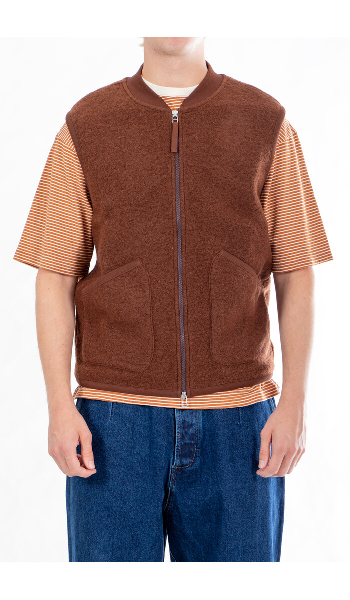 Universal Works Universal Works Gilet / Zip Waistcoat / Cacao Universal Works Universal Works Gilet / Zip Waistcoat / Cacao