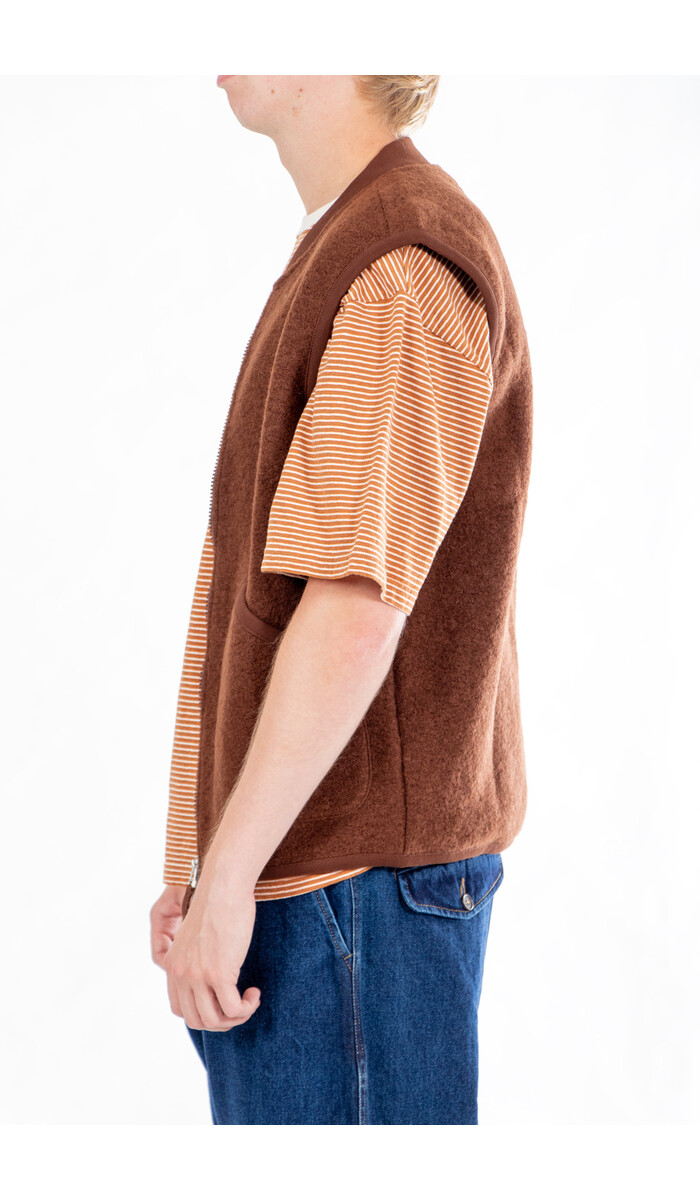 Universal Works Universal Works Gilet / Zip Waistcoat / Cacao Universal Works Universal Works Gilet / Zip Waistcoat / Cacao