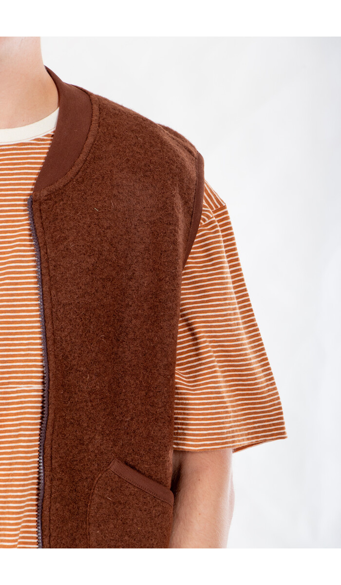 Universal Works Universal Works Gilet / Zip Waistcoat / Cacao Universal Works Universal Works Gilet / Zip Waistcoat / Cacao