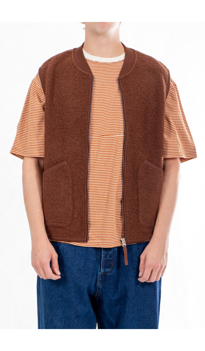 Universal Works Universal Works Gilet / Zip Waistcoat / Cacao Universal Works Universal Works Gilet / Zip Waistcoat / Cacao