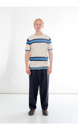Fujito Fujito T-Shirt / Border Knit / Weiß Fujito Fujito T-Shirt / Border Knit / Weiß