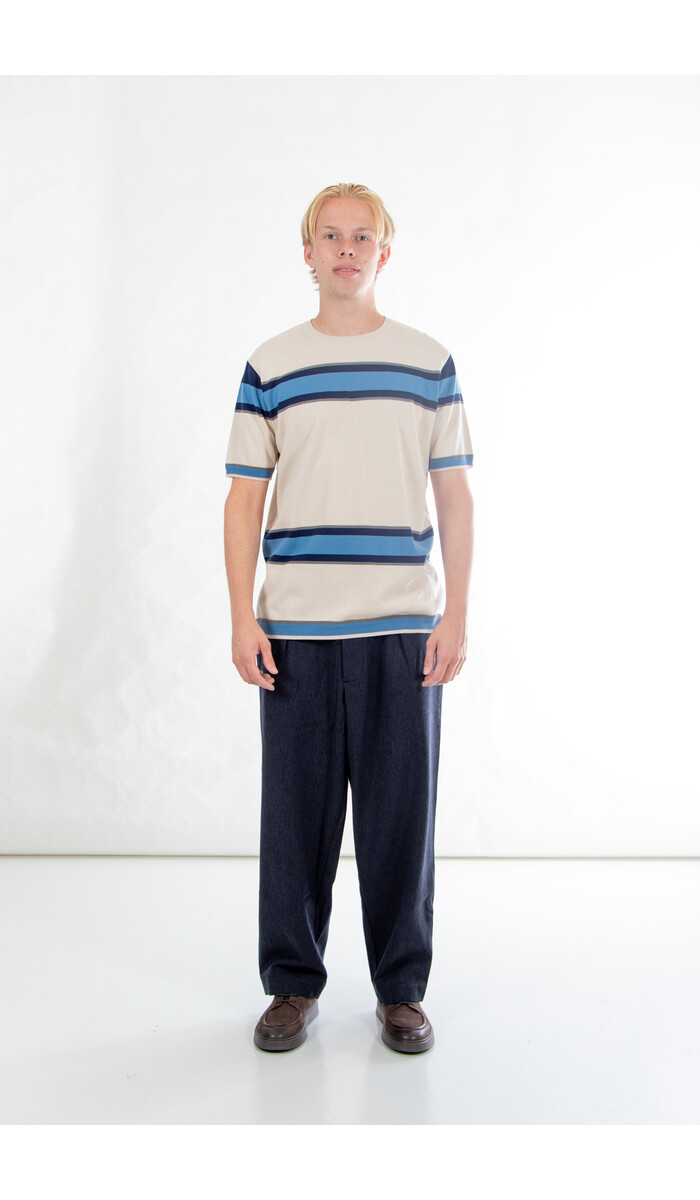 Fujito Fujito T-Shirt / Border Knit / Weiß Fujito Fujito T-Shirt / Border Knit / Weiß