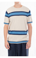 Fujito T-Shirt / Border Knit / White