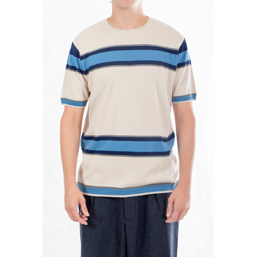 Fujito Fujito T-Shirt / Border Knit / Weiß