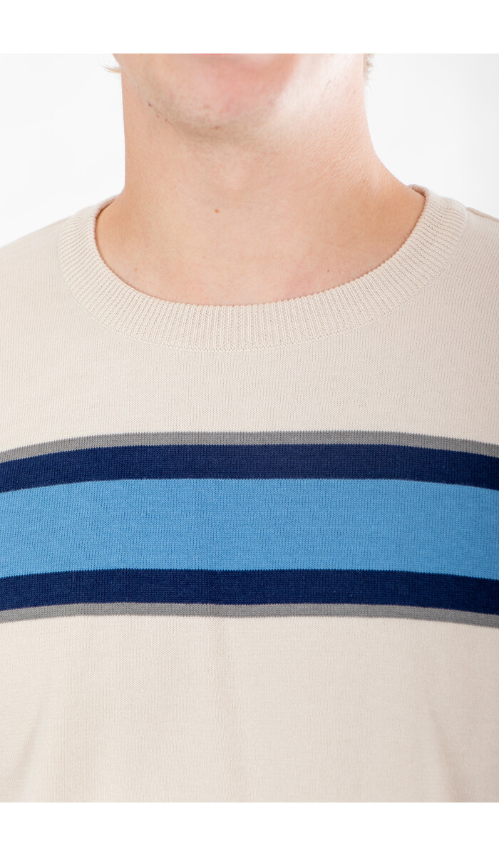 Fujito Fujito T-Shirt / Border Knit / Weiß Fujito Fujito T-Shirt / Border Knit / Weiß