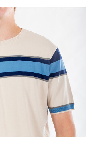 Fujito Fujito T-Shirt / Border Knit / Weiß Fujito Fujito T-Shirt / Border Knit / Weiß