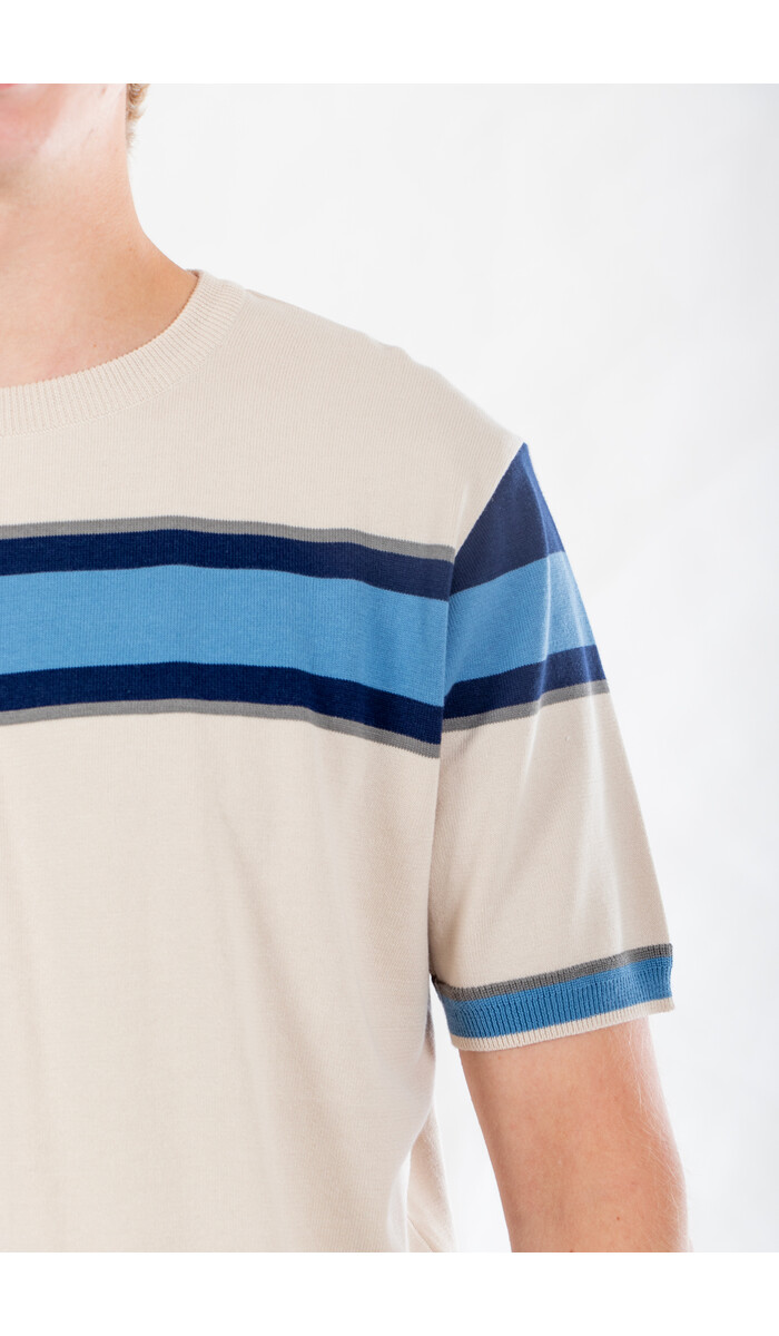 Fujito Fujito T-Shirt / Border Knit / Weiß Fujito Fujito T-Shirt / Border Knit / Weiß