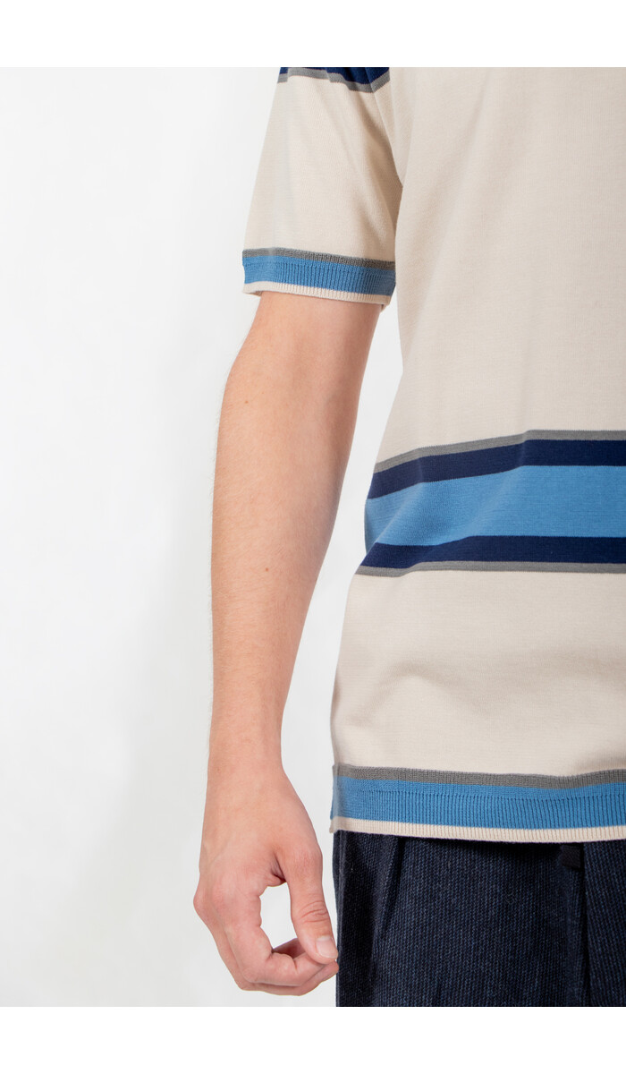 Fujito Fujito T-Shirt / Border Knit / Weiß Fujito Fujito T-Shirt / Border Knit / Weiß
