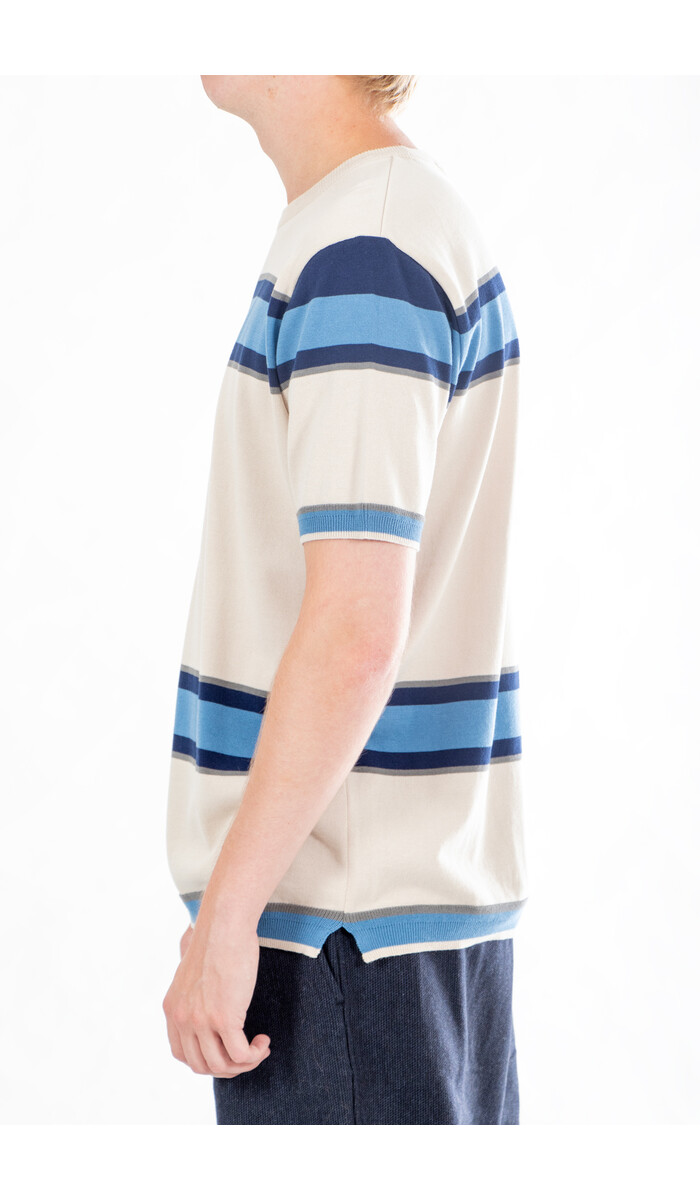 Fujito Fujito T-Shirt / Border Knit / Weiß Fujito Fujito T-Shirt / Border Knit / Weiß