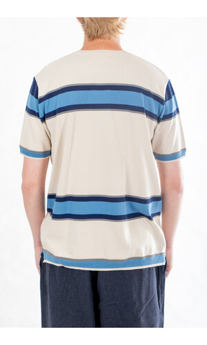 Fujito Fujito T-Shirt / Border Knit / Weiß Fujito Fujito T-Shirt / Border Knit / Weiß