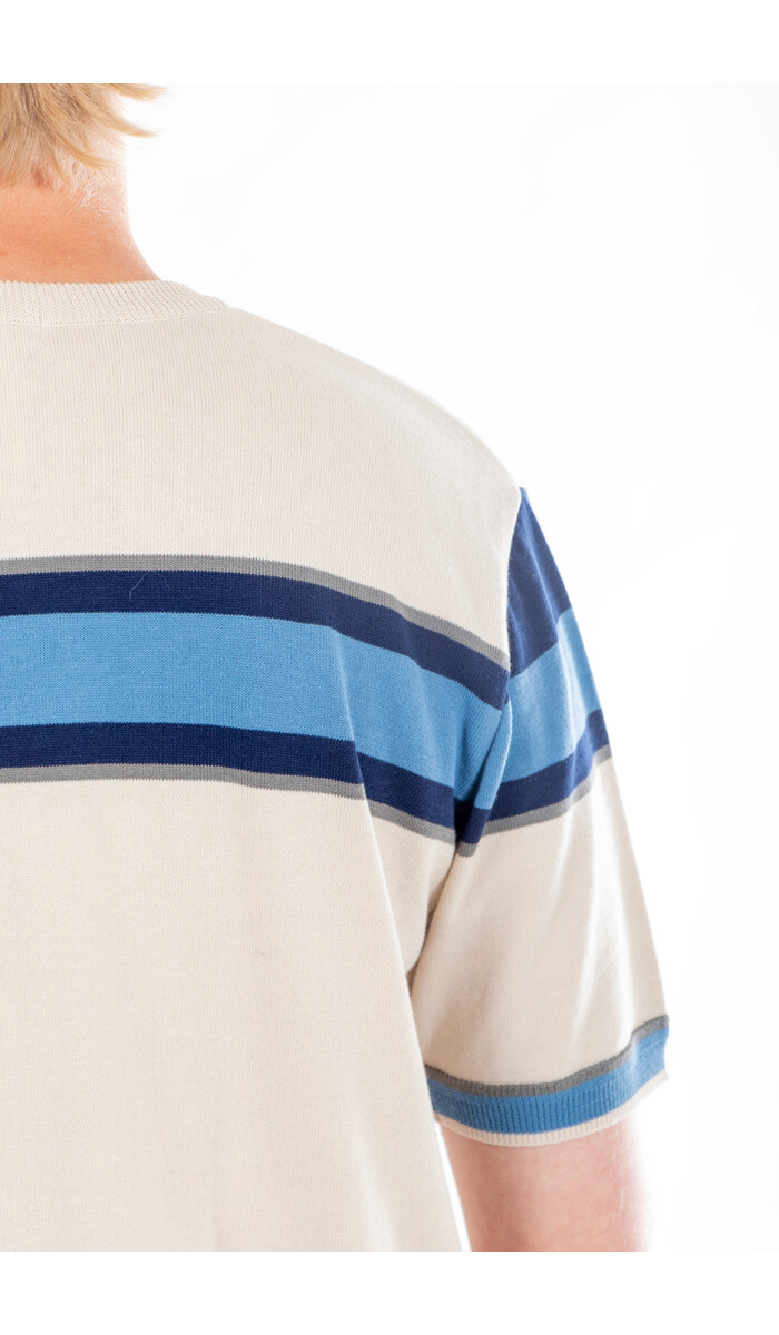 Fujito Fujito T-Shirt / Border Knit / Weiß Fujito Fujito T-Shirt / Border Knit / Weiß