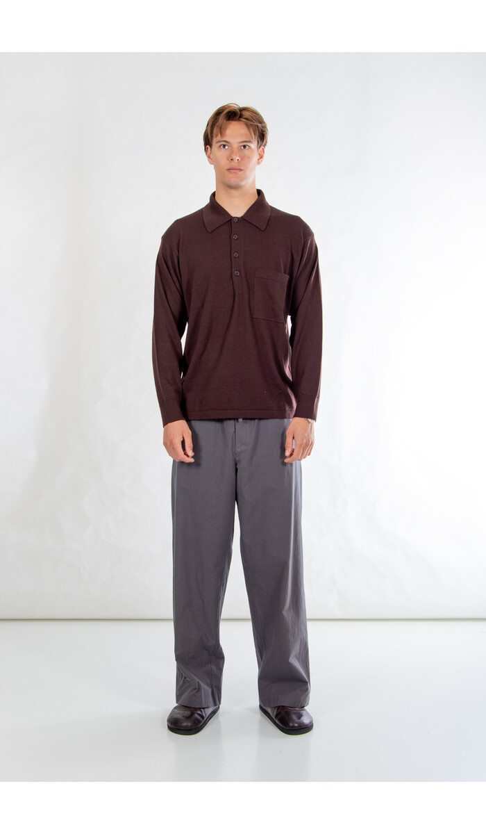 Universal Works Universal Works Polo / L/S Pullover Knit Shirt / Espresso