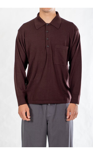 Universal Works Universal Works Polo / L/S Pullover Knit Shirt / Espresso