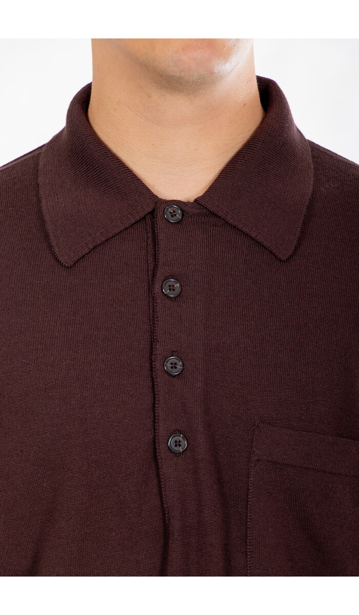 Universal Works Universal Works Polo / L/S Pullover Knit Shirt / Espresso