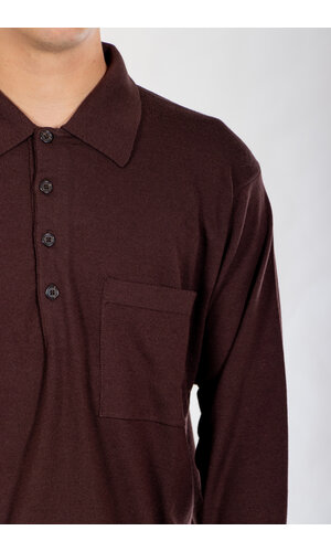 Universal Works Universal Works Polo / L/S Pullover Knit Shirt / Espresso