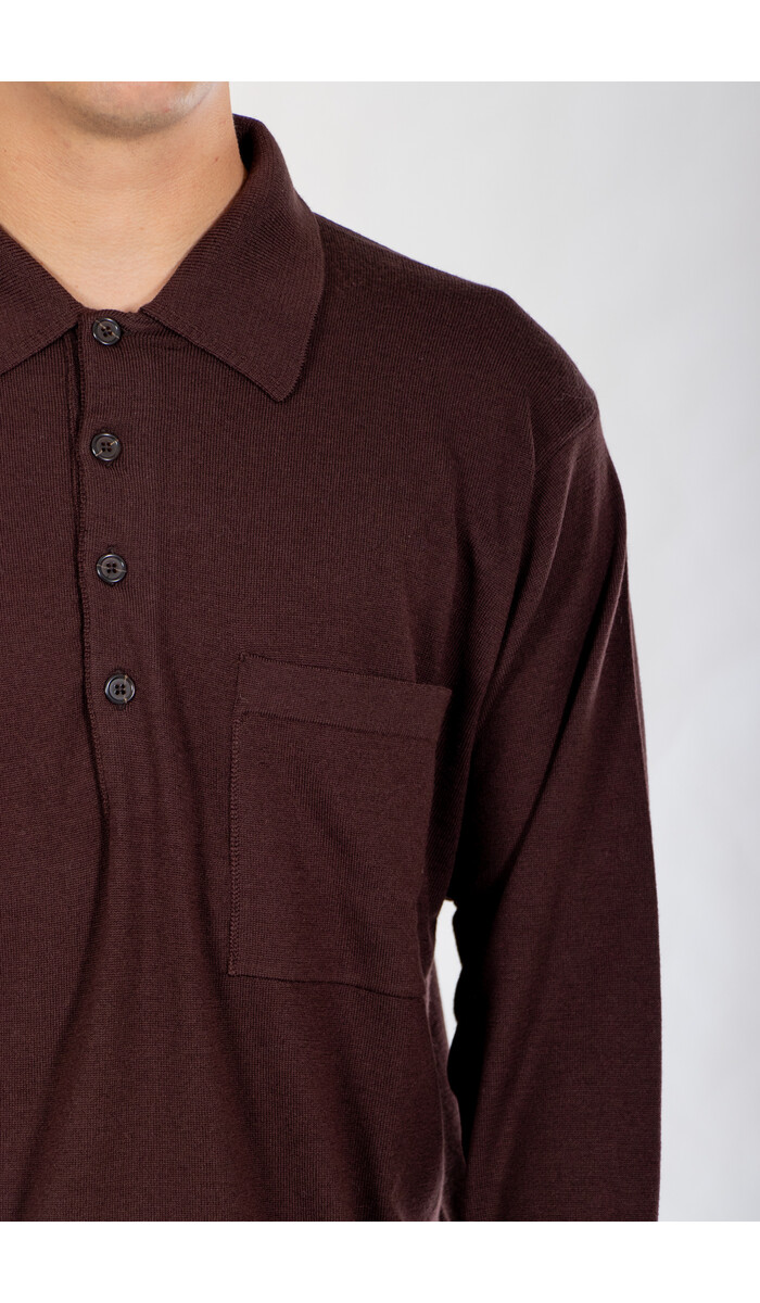 Universal Works Universal Works Polo / L/S Pullover Knit Shirt / Espresso