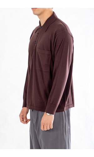 Universal Works Universal Works Polo / L/S Pullover Knit Shirt / Espresso