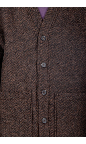 Universal Works Universal Works Vest / Advance Cardigan / Brown Universal Works Universal Works Vest / Advance Cardigan / Brown