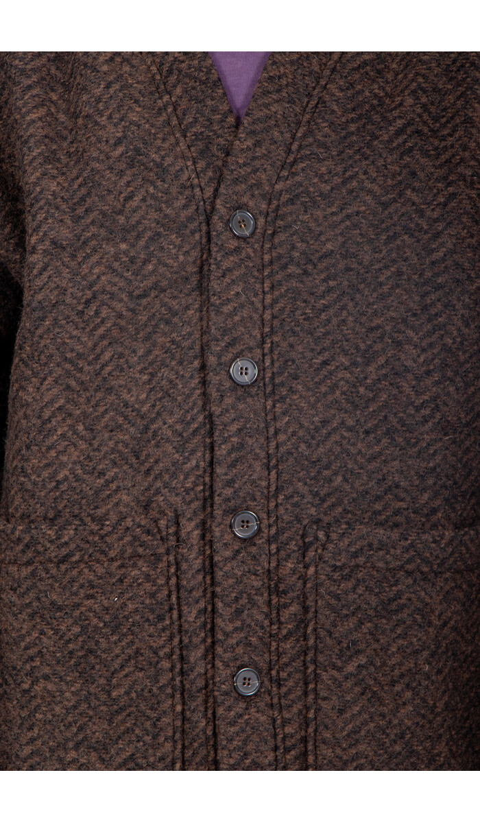 Universal Works Universal Works Vest / Advance Cardigan / Brown Universal Works Universal Works Vest / Advance Cardigan / Brown