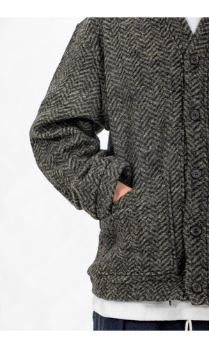 Universal Works Universal Works Strickjacke / Advance Cardigan / Oliv Universal Works Universal Works Strickjacke / Advance Cardigan / Oliv