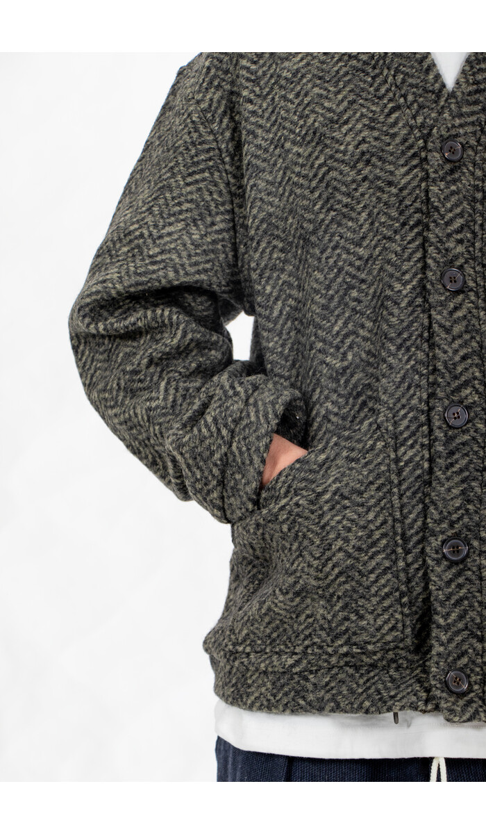 Universal Works Universal Works Strickjacke / Advance Cardigan / Oliv Universal Works Universal Works Strickjacke / Advance Cardigan / Oliv