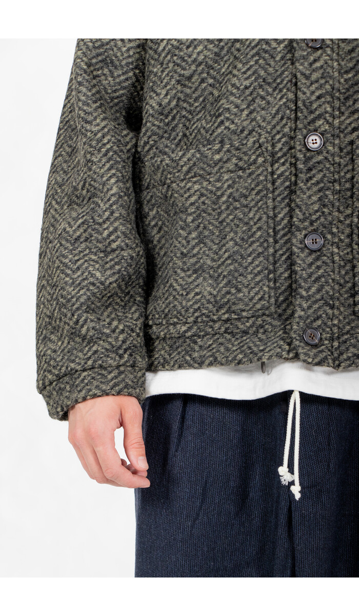 Universal Works Universal Works Strickjacke / Advance Cardigan / Oliv Universal Works Universal Works Strickjacke / Advance Cardigan / Oliv