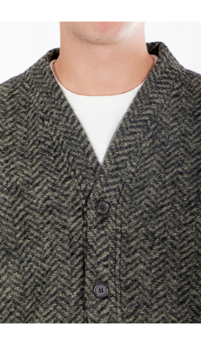 Universal Works Universal Works Strickjacke / Advance Cardigan / Oliv Universal Works Universal Works Strickjacke / Advance Cardigan / Oliv