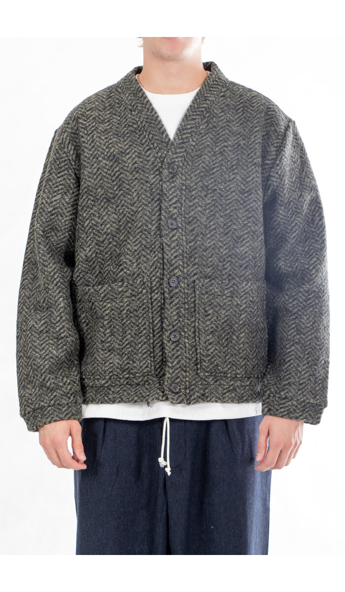 Universal Works Universal Works Strickjacke / Advance Cardigan / Oliv Universal Works Universal Works Strickjacke / Advance Cardigan / Oliv