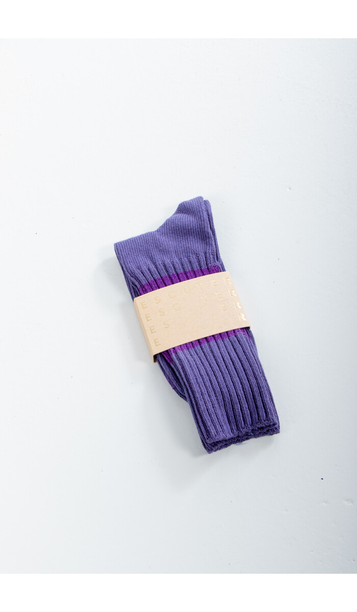Escuyer Escuyer Socke / Crew Stripes / Blaumeise