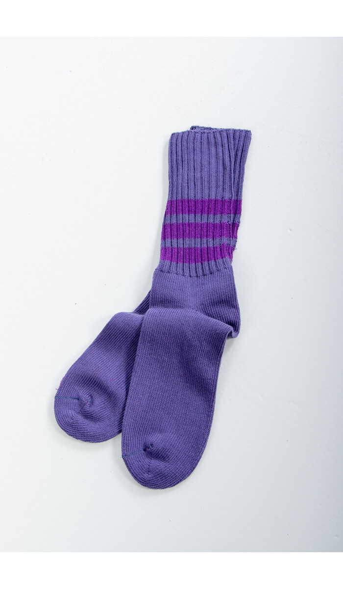 Escuyer Escuyer Socke / Crew Stripes / Blaumeise