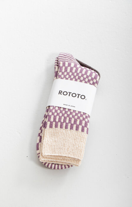 RoToTo RoToTo Socke / Checkerboard Pattern / Lila RoToTo RoToTo Socke / Checkerboard Pattern / Lila