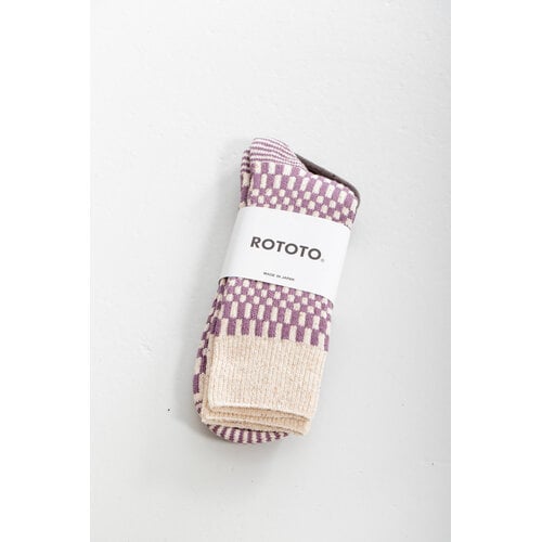 RoToTo RoToTo Sock / Checkerboard Pattern / Purple