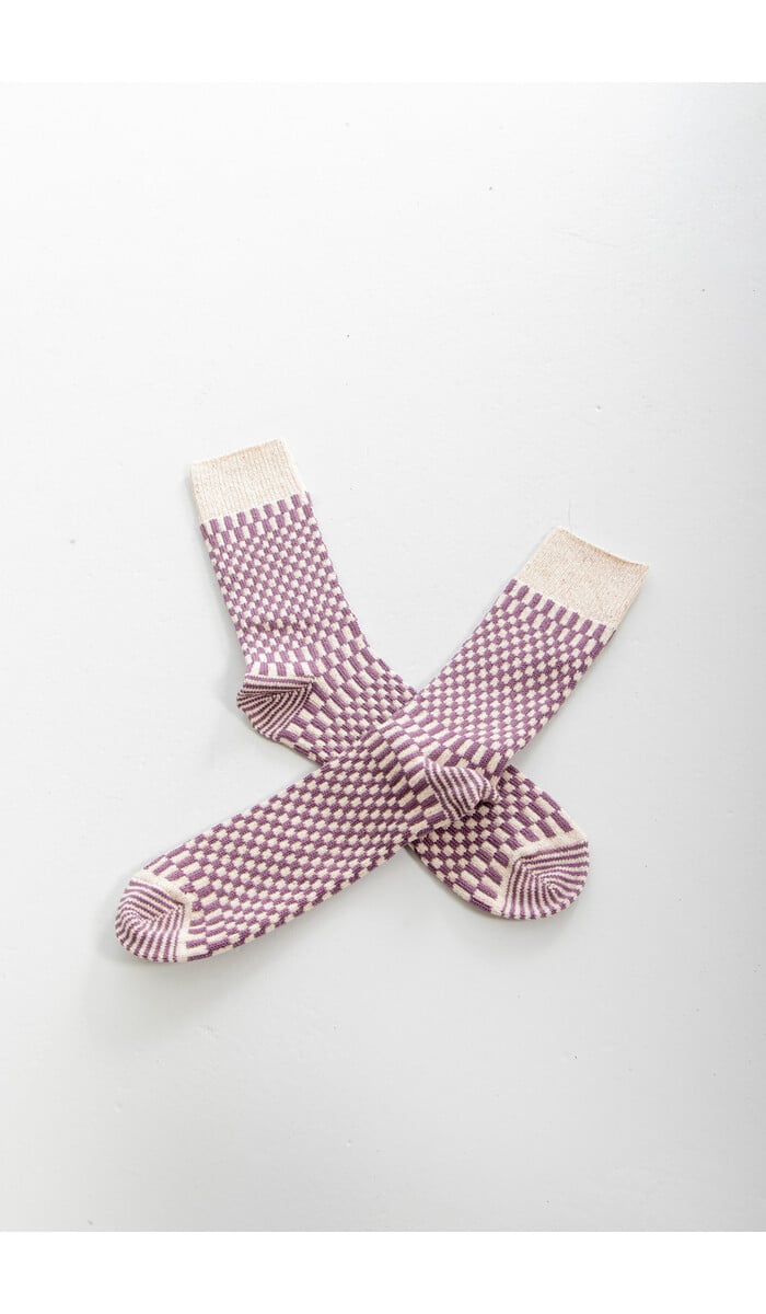 RoToTo RoToTo Sock / Checkerboard Pattern / Purple
