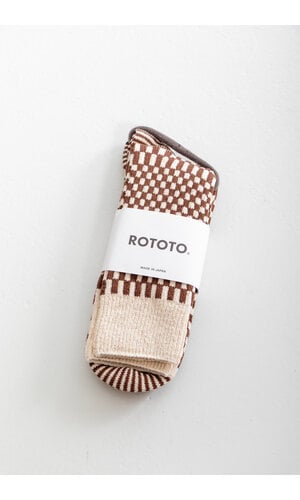 RoToTo RoToTo Sock / Checkerboard Pattern / Chocolate RoToTo RoToTo Sock / Checkerboard Pattern / Chocolate