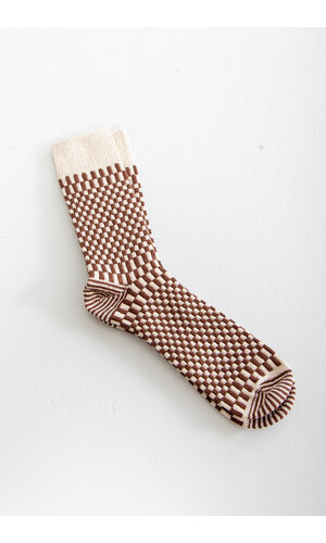 RoToTo RoToTo Sock / Checkerboard Pattern / Chocolate RoToTo RoToTo Sock / Checkerboard Pattern / Chocolate