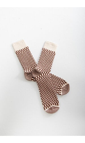 RoToTo RoToTo Sock / Checkerboard Pattern / Chocolate RoToTo RoToTo Sock / Checkerboard Pattern / Chocolate