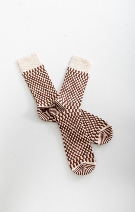 RoToTo RoToTo Socke / Checkerboard Pattern / Schokolade RoToTo RoToTo Socke / Checkerboard Pattern / Schokolade