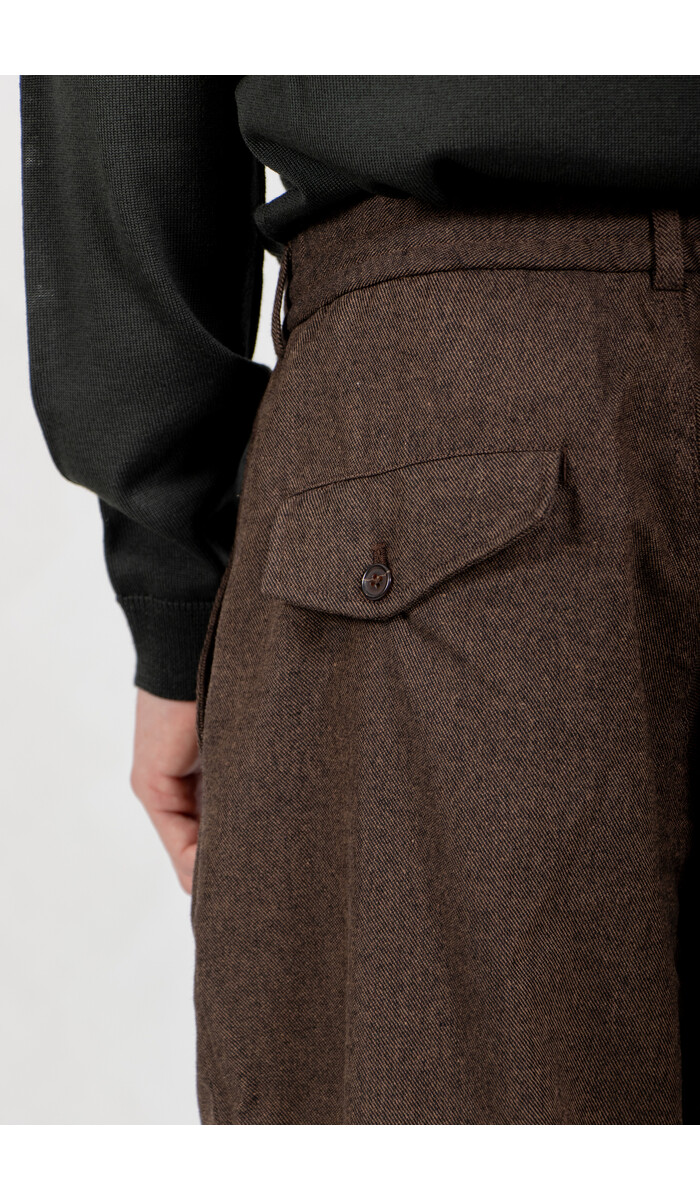 Universal Works Universal Works Broek / Pleated Track Pant / Bruine Tweed Universal Works Universal Works Broek / Pleated Track Pant / Bruine Tweed