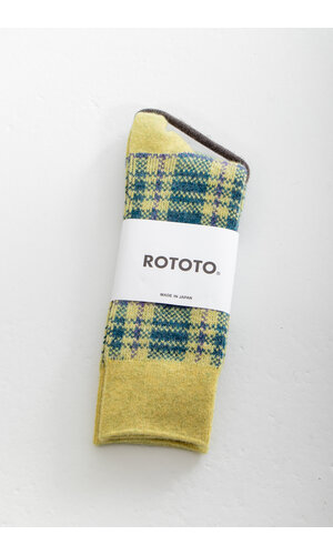 RoToTo RoToTo Sok / Check Pattern / Gele Pauw RoToTo RoToTo Sok / Check Pattern / Gele Pauw