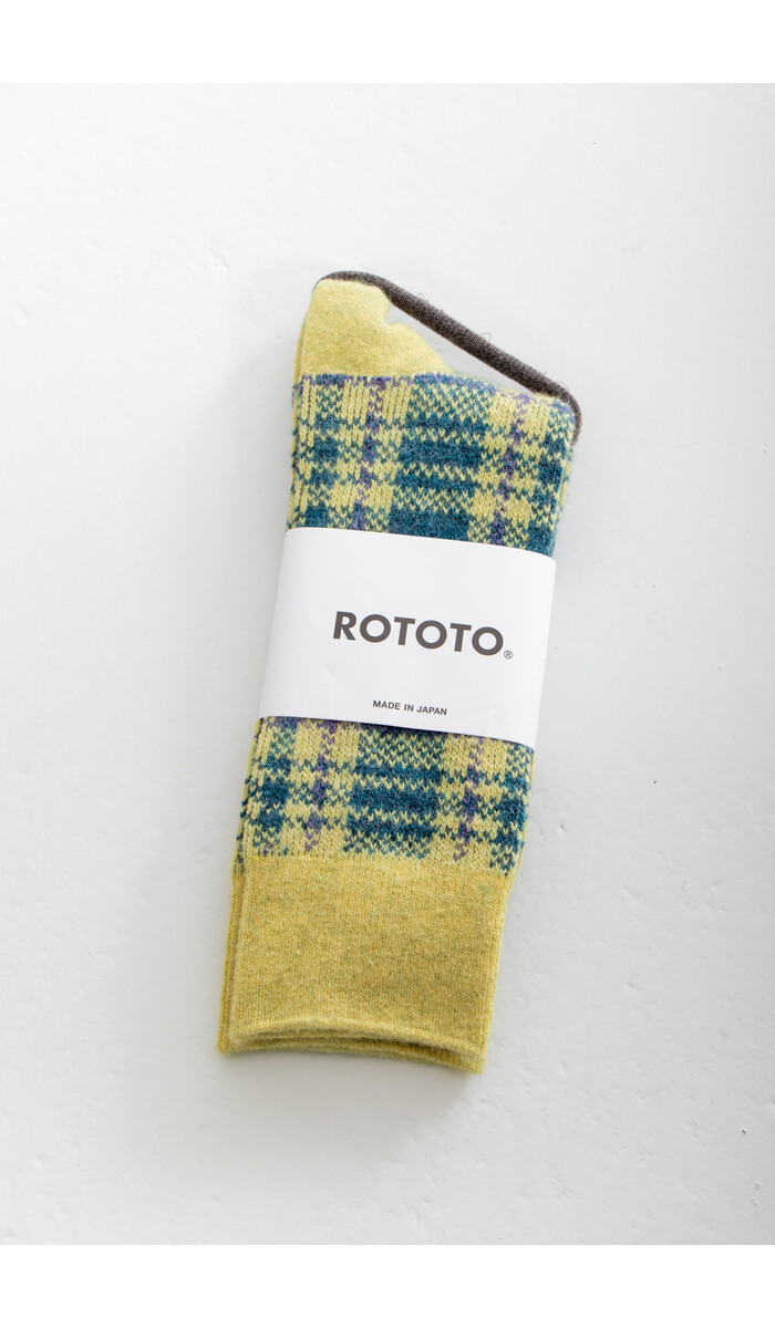 RoToTo RoToTo Sok / Check Pattern / Gele Pauw RoToTo RoToTo Sok / Check Pattern / Gele Pauw