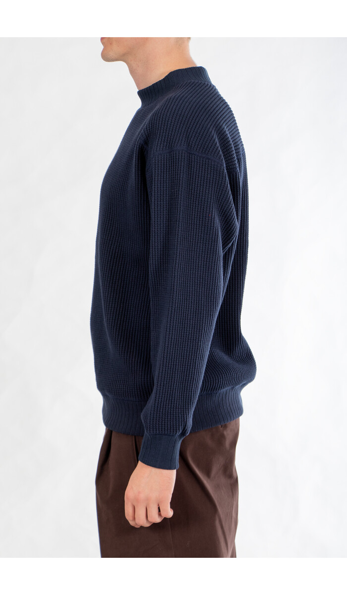 Jackman Jackman Trui / Waffle Midneck  / Donkernavy