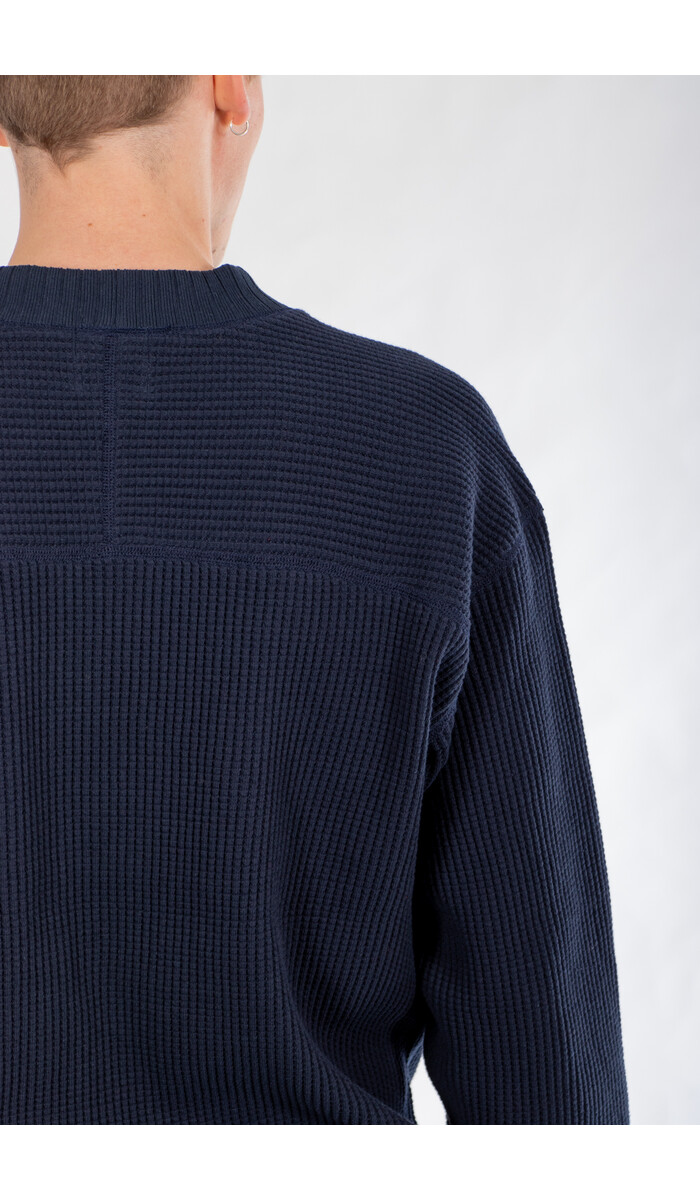 Jackman Jackman Trui / Waffle Midneck  / Donkernavy