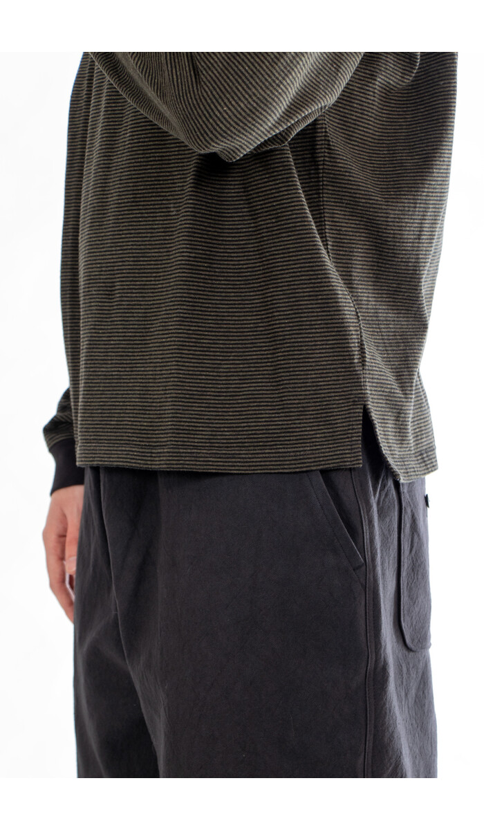 Rough Side Rough Side T-Shirt / Fine Stripe / Mos