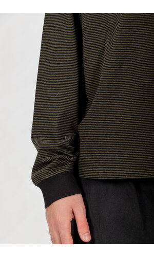 Rough Side Rough Side T-Shirt / Fine Stripe / Mos