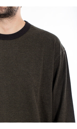 Rough Side Rough Side T-Shirt / Fine Stripe / Mos