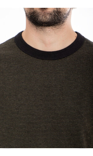 Rough Side Rough Side T-Shirt / Fine Stripe / Mos
