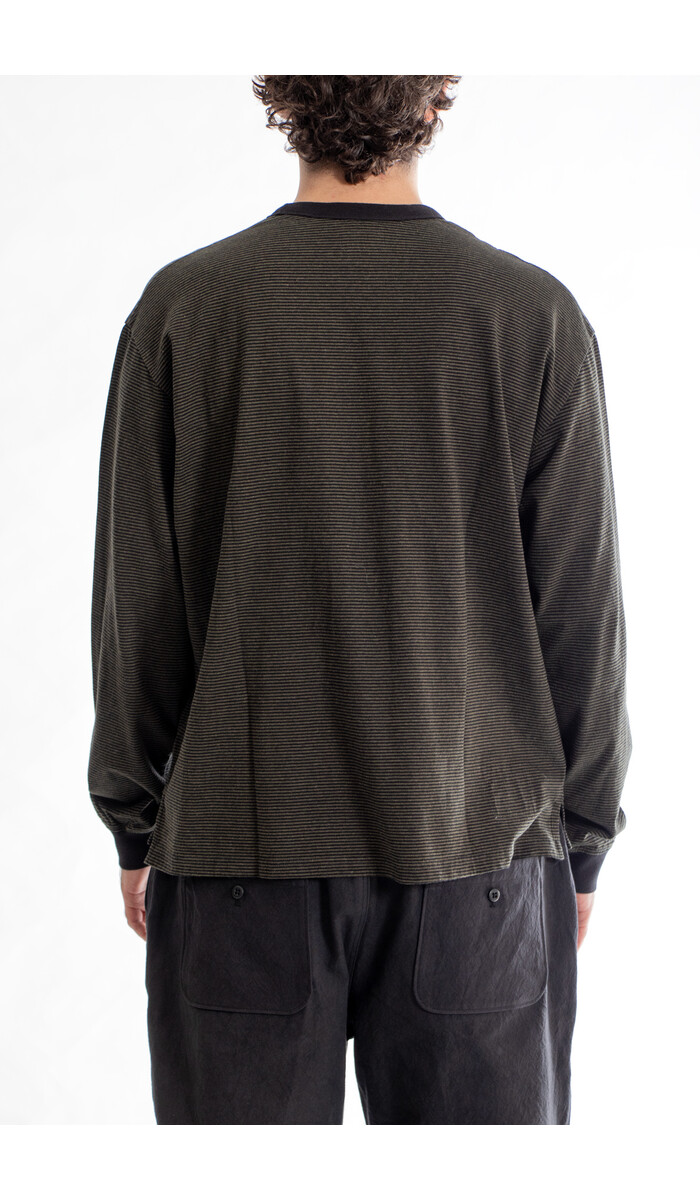 Rough Side Rough Side T-Shirt / Fine Stripe / Mos