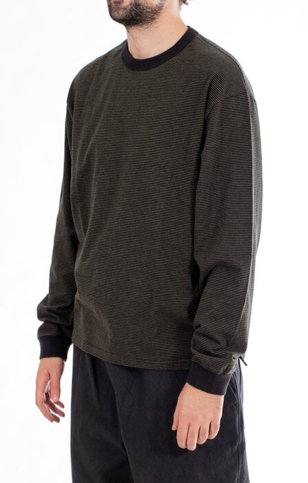 Rough Side Rough Side T-Shirt / Fine Stripe / Moosgrün Rough Side Rough Side T-Shirt / Fine Stripe / Moosgrün