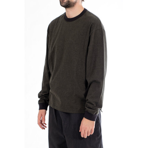 Rough Side Rough Side T-Shirt / Fine Stripe / Mos